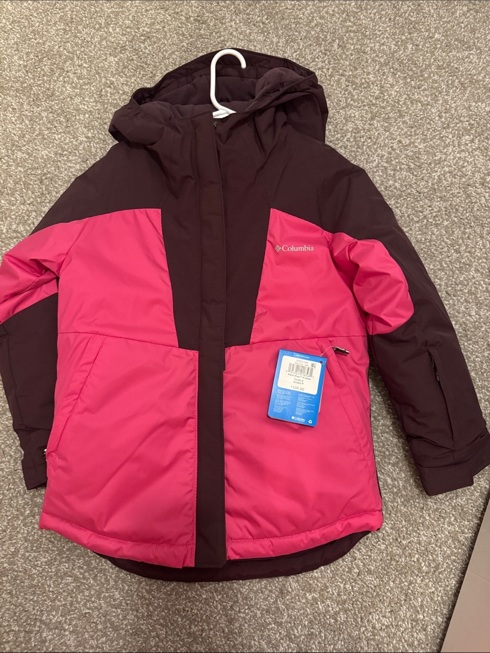 Columbia Kids Two-Tone Pink and Dark Plum Puffer Jacket